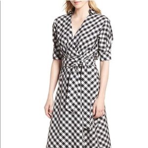 Gingham wrap dress
